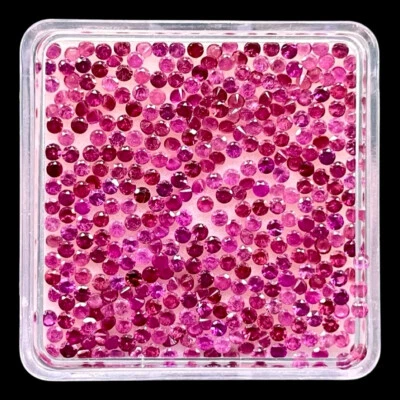 50 Pcs Natural Ruby 1.6mm Round Cut Dazzling Red Loose Gemstones Wholesale Lot - Image 1 of 4