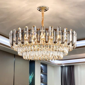 XL Modern LED Crystal Lamp Ceiling Lights Pendant Chandelier Kitchen Dining Room - Picture 1 of 29