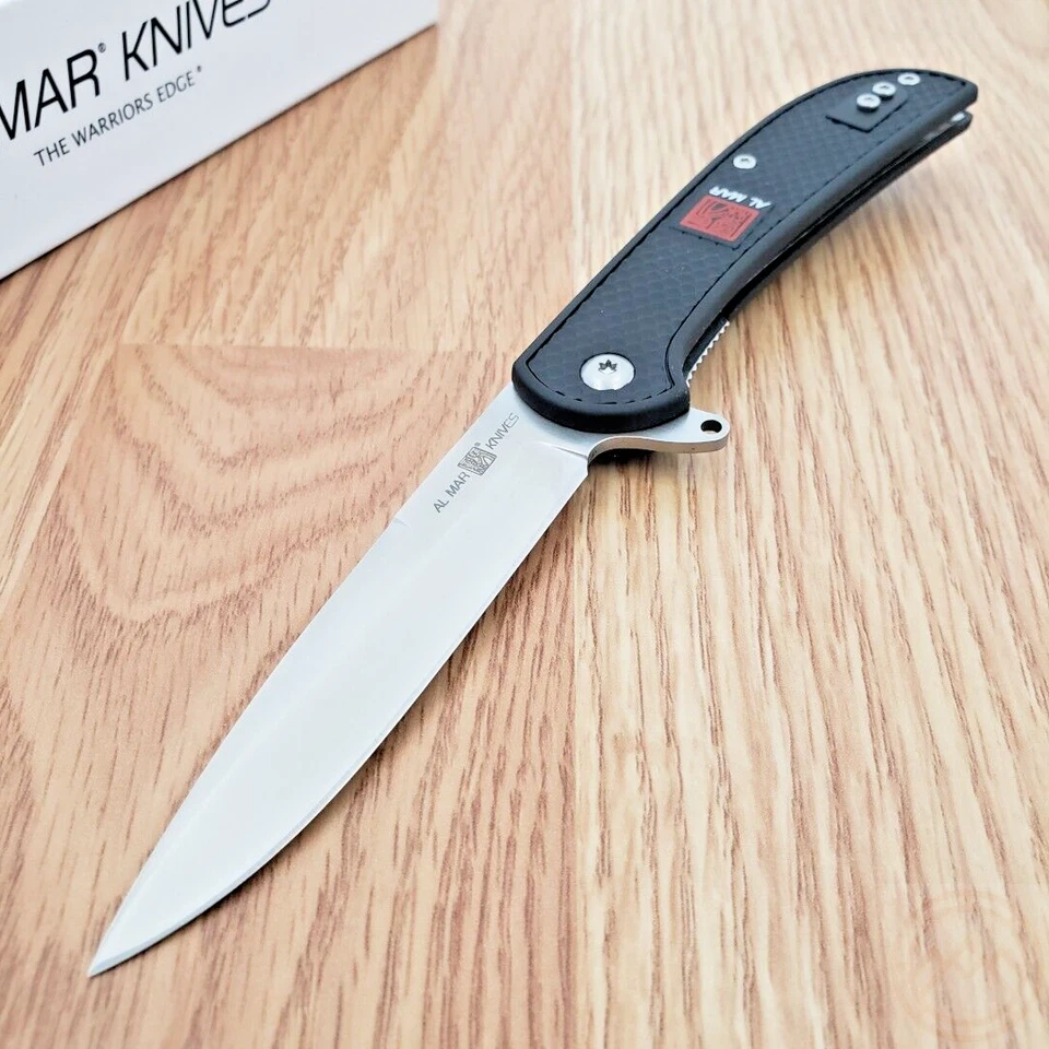 Al Mar Ultralight Falcon Linerlock Black FRN Folding 8cr13mov Pocket Knife 4124