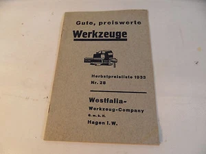 Old Notebook Westfalia Tool Tools 1933 - Picture 1 of 6