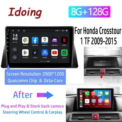 FOR HONDA ACCORD 2008-2012 ANDROID AUTO APPLE CARPLAY CAR STEREO GPS NAVI RADIO - Image 1 of 4