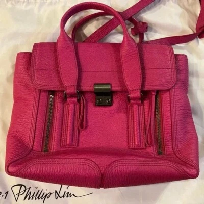 Bolso de Mano EUG 3.1 Phillip Lim Pashli Grano Completo Rosa Brillante Fucsia, Talla Mediana Foto 1 de 4