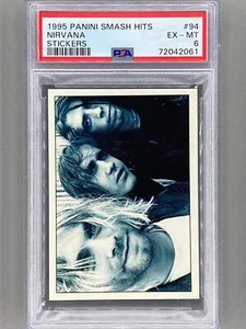 1995 Panini #94 Nirvana Smash Hits Stickers PSA 6 (Music) - Picture 1 of 2