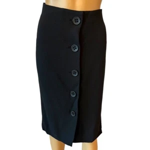 Magaschoni Black Button Front Pencil Skirt H3 - Picture 1 of 4