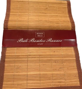 Benson Mills Bali Bamboo Table Runner Brown 13” X 72” Never Used - Picture 1 of 6