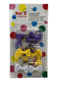 6 ELASTICI CAPELLI FIOCCHI IN PLASTICA FERMAGLI PETTININI PINZE MOLLETTE CM 3 - Picture 1 of 1