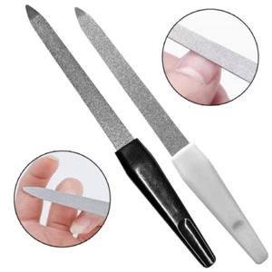 3PCS Double Sided Nail Files Stainless Steel Plastic Handle Metal File - Picture 1 of 11
