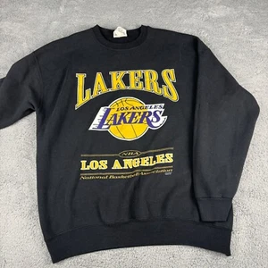 Vintage Lee Sports Sweatshirt Mens 2XL Black Los Angeles Lakers NBA Pullover - Picture 1 of 12