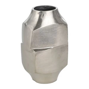 Metallvase asymmetrisch kleine Deko Vase Dekovase Wohnzimmer silber 225 cm - Bild 1 von 6