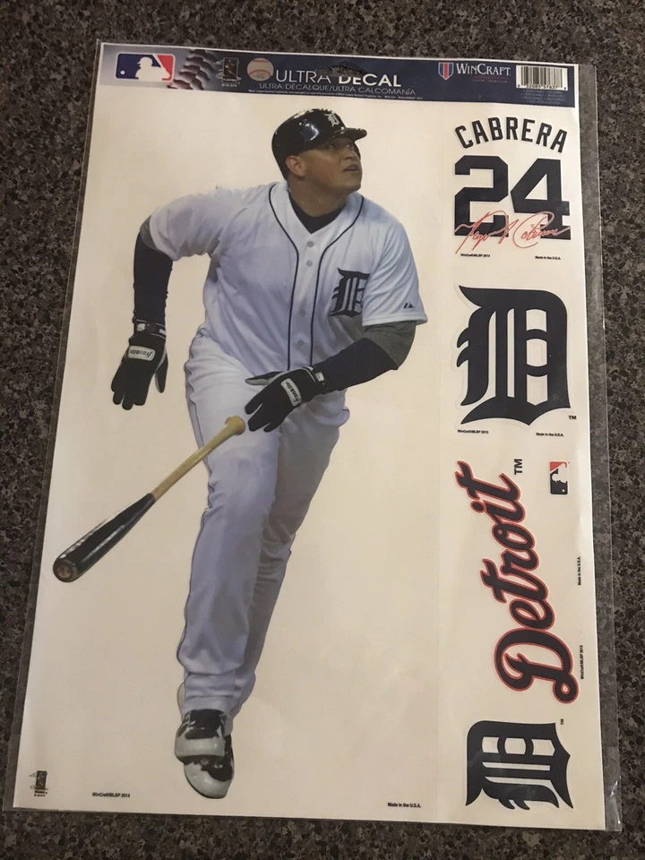 MLB Detroit Tigers Miguel Cabrera Win balsa juego de calcomanías 2013 8”x15” jugador ++ Foto 1 de 4