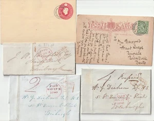 1840/1914 5 LANARK POSTAL HISTORY COVERS & PPC - 5 DIFF POSTAGE RATES - SCOTLAND - Picture 1 of 2
