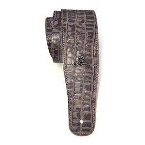 Magma Leathers 2.52" Delux Argentinean Leather Guitar Strap Crocodrile Green - Picture 1 of 2