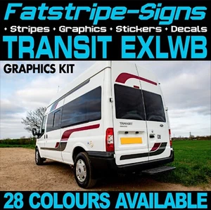 to fit FORD TRANSIT EXLWB GRAPHICS STICKERS STRIPES CAMPERVAN MOTORHOME VAN - Picture 1 of 3