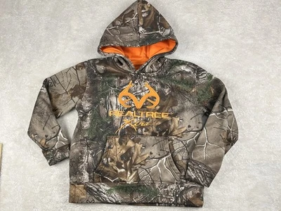 Youth Small  (6/7) Realtree Camo/Orange Hoodie/Sweatshirt Hunting Outdoors - Image 1 of 4