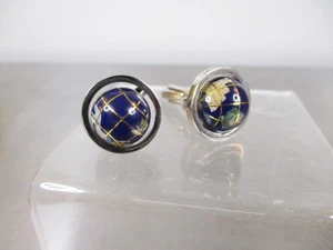 Globus Paar Manschettenknöpfe wirklich drehen Erde Hochzeit ausgefallen Manschettenknopf - Bild 1 von 8