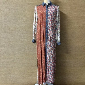 Natural Life Dress Womens S Esme Patchwork Button Down Boho Floral Shirt Dress - Picture 1 of 9