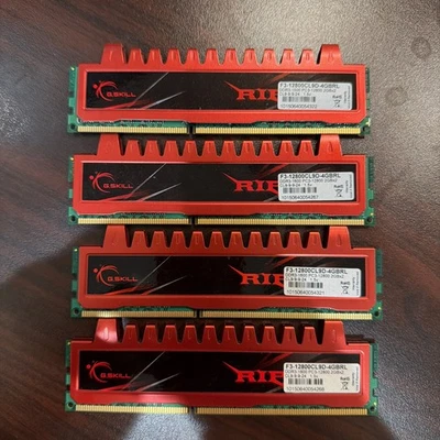 G.Skill Ripjaws Series F3-12800CL9D-4GBRL 4GB (2 x 2GB) DDR3 1600MHz--4 pieces - Image 1 of 2