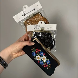 NWT Lot of 3 Women's Embroidered & Snakeskin Print Coin Purses - Picture 1 of 6