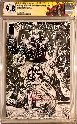 Walking Dead 100 15th Anniversary Harren Variant C SS CGC 9.8 Sketch Sign Adlard - Image 1 of 2