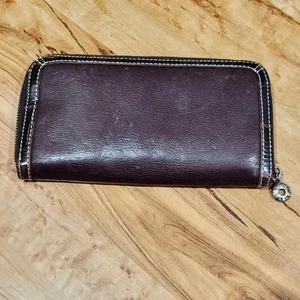 Cartera de cuero marrón con cremallera Brighton - Imagen 1 de 7