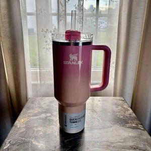 Stanley PINK MESA SUNSET 40oz Quencher Regular Straw Tumbler SOLD OUT - In Hand - Picture 1 of 6