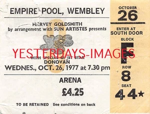 Ja Ticket gebraucht Stub Okt 1977 Empire Pool Wembley London - Bild 1 von 3