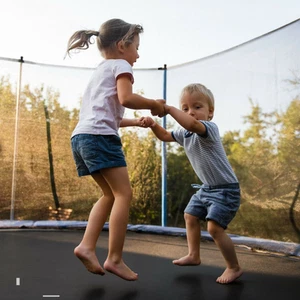 Safe Outdoor Trampoline with Enclosure Net & Ladder - 8/10/12FT Sizes Available - Picture 1 of 15