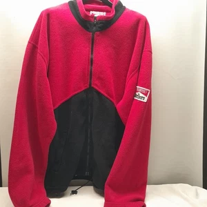 Giacca vintage anni 90 Marlboro Unlimited XXL rossa nera full zip toppa logo pile uomo - Foto 1 di 11