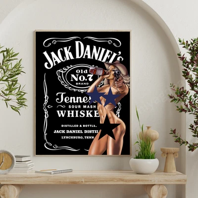 Vintage Whiskey Bar Poster Wall Art 18x24 - Old No. 7 Style Western Sexy Decor - Image 1 of 4
