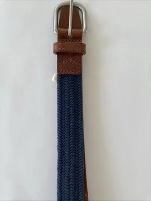 Crew Cuts 100% Algodón, Elástico Azul Marino y Cuero Real y Hebilla Metal L Foto 1 de 4