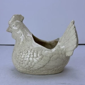 Vintage Chicken Hen Ceramic Planter Trinket Dish As Is Chipped Cottagecore Farm - Picture 1 of 13