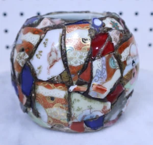 Memory Jar Jug Mug Handmade Keepsake Glass Buttons Pin Picture 4" Tall Cup Shell - Picture 1 of 10