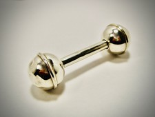 silver baby rattle engraved