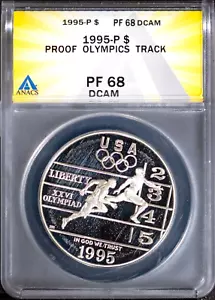 1995-P Silver Olympic Track PF 68 DCAM ANACS # 7644938 + Bonus - Picture 1 of 2