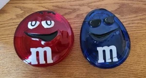Vtg Galerie M&M's Blue/Red Glass Candy Dishes  - Picture 1 of 21