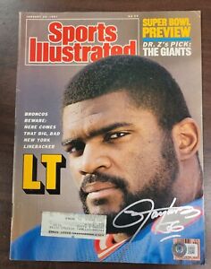 Lawrence Taylor Signed Sports Illustrated 1/26/87 New York Giants Beckett Auto 