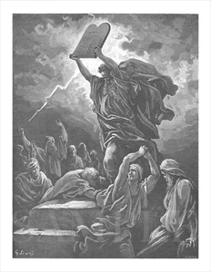 8,5x11 Gustave Dore Moses Gesetz Bild Neu Kunst Poster Druck Alt Antik Kunst Deko - Bild 1 von 1