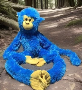 Blue Soft Furry Monkey Toy Circus Circus Reno Las Vegas Chimp Plush 65cm Hanging - Picture 1 of 13