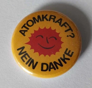 1x Atomkraft? Nein Danke Button Anti AKW Frieden Peace Öko Umweltschutz Klima - Picture 1 of 1