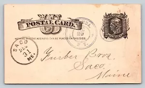 1875 UX5 Postal Card 1c FANCY Geometric Star Cancel FURBER BROS Send Pricelist - Picture 1 of 3