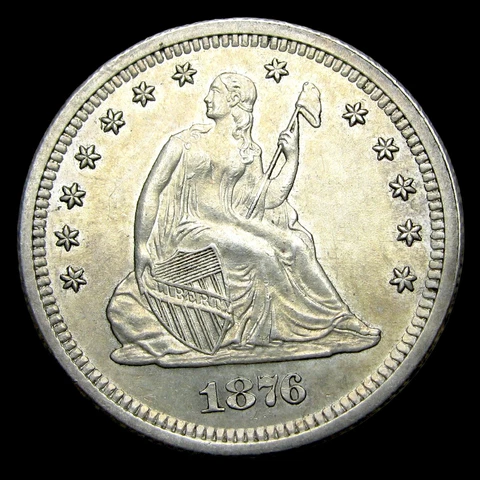 1876-S Seated Liberty Quarter Dollar ---- Gem BU Stunning Coin ---- #QQ751 Cover