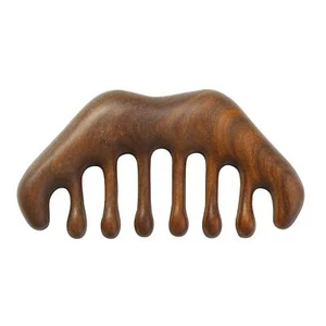 Wooden Wide Tooth Comb - Natural Scalp Massager for Hair and Meridian Relaxat... - Picture 1 of 8