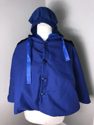 Amish Menonita Hecho a Mano Niñas Azul Botón Capa Capa Gorro Gorra Talla Única Foto 1 de 4