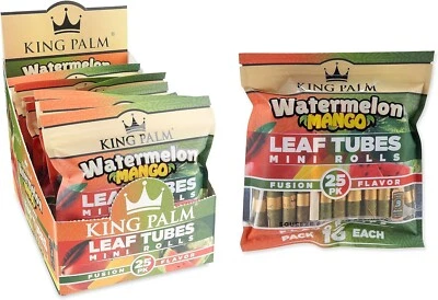 King Palm | Mini | Mango sandía | Hojas de palma | 8 paquetes de 25 cada uno = 200 rollos Foto 1 de 4