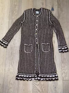 Vintage Chanel 2004 Long Knit Cardigan Sweater Size 42 Brown Wool Blend S/M - Picture 1 of 12