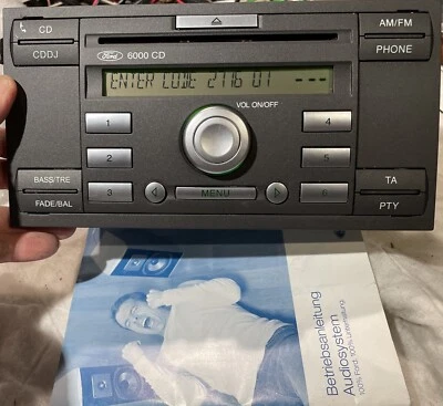 Org Visteon Ford CD 6000 Autoradios CD 4M5T-18C815 + Code + Anleitung 10R_021645 - Bild 1 von 4