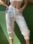 Dolce Gabbana D And G Y2k Silk Satin White Pants Patch Pockets Capri Italy Ittierre