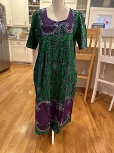 Only Necessities Green And Purple Floral Moo Moo Gown - Picture 1 of 9