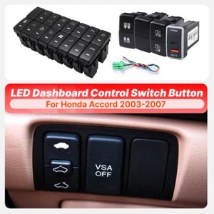 For Honda Accord 2003-2007 Acura TL 2004-06 LED Dashboard Control Switch Button - Foto 1 di 24