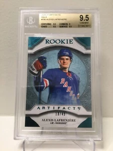 2020-21 UD Artifacts Alexis Lafreniere Rookie Aqua #180 JERSEY# 13/45 - BGS 9.5 - Picture 1 of 2